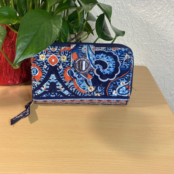 Vera Bradley Blue and Orange Patterned Wallet - Picture 3 of 8